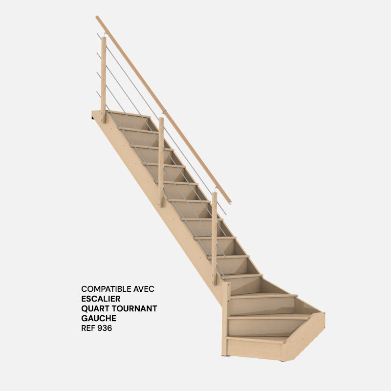 Pack compatible escalier quart tournant gauche NOVAH - Kordo