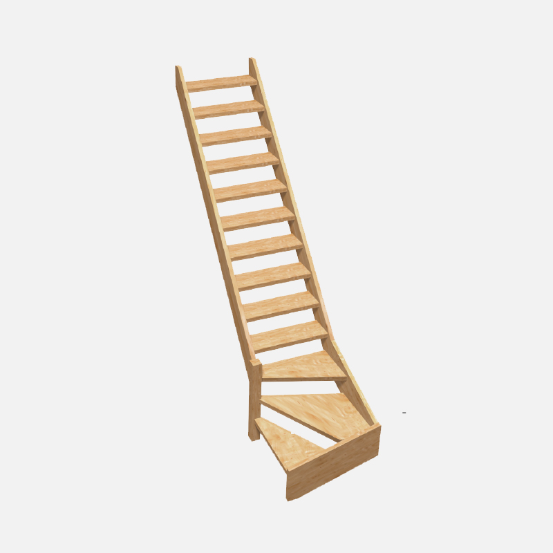 MNOLM1 escalier bois quart tournant gauche echelle de menier escalier grenier pas cher normandie KORDO