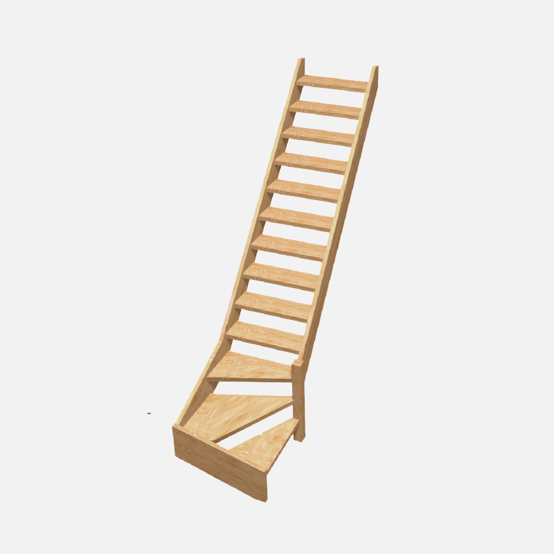 MNOLM2 escalier bois quart tournant droite echelle de menier escalier grenier pas cher normandie KORDO